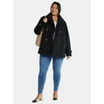 thumbnail image 2 of Time and Tru Women's and Women's Plus Faux Wool Peacoat, Sizes XS-2X, 2 of 6