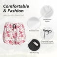 thumbnail image 4 of Susaid Rose Flowers Print Women's High Waisted Running Shorts Quick Dry Athletic Gym Track Workout Shorts Zip Pocket-X-Large, 4 of 7