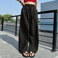 thumbnail image 2 of Otqutp Girls Wide Leg Sweatpants Polka Dot Cute Elastic High Waist Baggy Joggers Pants Spring Summer Casual Loose Pants, 2 of 4