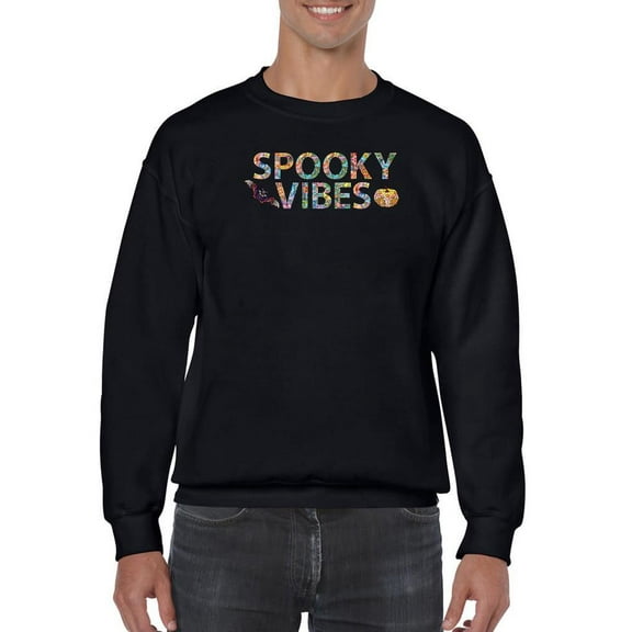 Spooky Vibes Halloween Quote Sweatshirt Men -Image by Shutterstock, Male Small