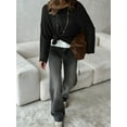 thumbnail image 3 of Womens Summer Scoop Neck Short Sleeve Sweater Casual Knit Tops Pullover Shirts Black S, 3 of 5