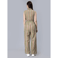 thumbnail image 5 of ENTELLUS BRAND, NEW STUNNING BEIGE STRIPES JUMPSUIT,COLLARED NECK WITH COCONUT BUTTONS IN THE FRONT, 5 of 5