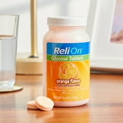 ReliOn Glucose Tablets, Orange Flavor, 50 Count