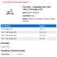 thumbnail image 2 of Fuel Filter - Compatible with 1964 - 1966, 1970 Dodge A100 1965, 2 of 2