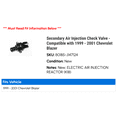 thumbnail image 2 of Secondary Air Injection Check Valve - Compatible with 1999 - 2001 Chevy Blazer 2000, 2 of 2