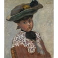 thumbnail image 2 of Pierre Bonnard 20x23 Black Ornate Framed Double Matted Museum Art Print Titled: Portrait of Young Woman Gold the Hat (circa 1905), 2 of 5