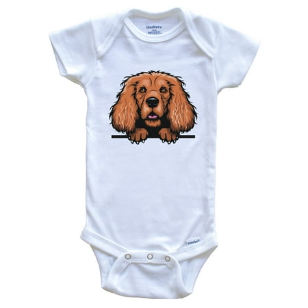 

Cocker Spaniel Dog Breed Cute One Piece Baby Bodysuit 0-3 months white