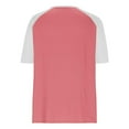 thumbnail image 4 of V-Neck Button T-Shirt for Women Fashion Raglan Short Sleeve Tee Summer Loose Breathable Tops ,Pink,XXL, 4 of 8