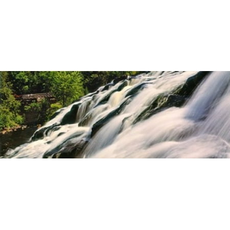 Waterfall in a forest Bond Falls Upper Peninsula Michigan USA Poster