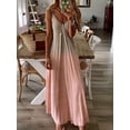 thumbnail image 2 of Women's Summer V-neck Sexy Long Dress Loose Plus Size Sling Dress, 2 of 2