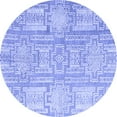 thumbnail image 1 of Ahgly Company Indoor Round Abstract Blue Modern Area Rugs, 5' Round, 1 of 4