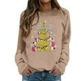 thumbnail image 1 of VJATTWR Mes Articles Chandail en Molleton de Noël pour Femmes Imprimé Col Rond Manches Longues Chandail Sans Capuche Chandail en Molleton Confortable Mode Haut pour Vacances Tenue Décontractée et Activités Athlétiques Get it Fast, 1 of 4