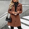 thumbnail image 2 of Tqcoqu Pea Coats For Women Stand Collar Single Breasted Trench Coat Fashion A-Line Fall Winter Jackets, 2 of 9