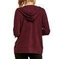 thumbnail image 3 of Women’s Full Zip Up Hoodie with Packets Lightweight Cotton Blend Drawstring Regular & Plus Size Casual Zipper Hooded Sweatshirt Womenswear Activewear, 3 of 3