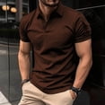thumbnail image 2 of Bibifish Mens Polo Shirts Side Sleeve Pocket Detail Shirts Point Collar Button Front Simple Casual Tops, 2 of 7