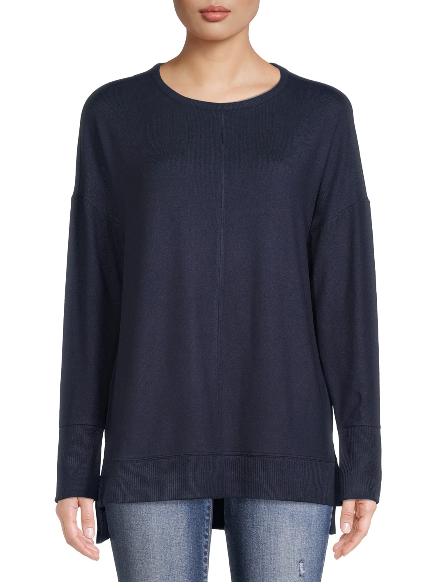 Time and Tru Women's Crewneck Hacci Knit Tunic