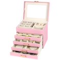thumbnail image 2 of Caja de Joyas Kendal Rosa Organizador de 5 Capas con Tapa de Vidrio, 2 of 6