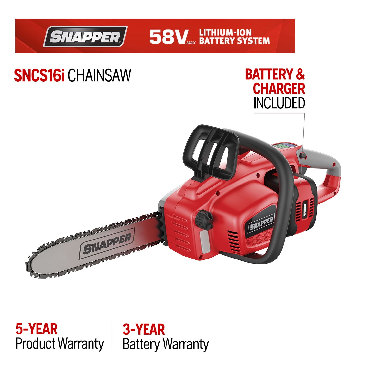 Snapper 16 in. 58Volt Cordless Chainsaw (Battery Included)