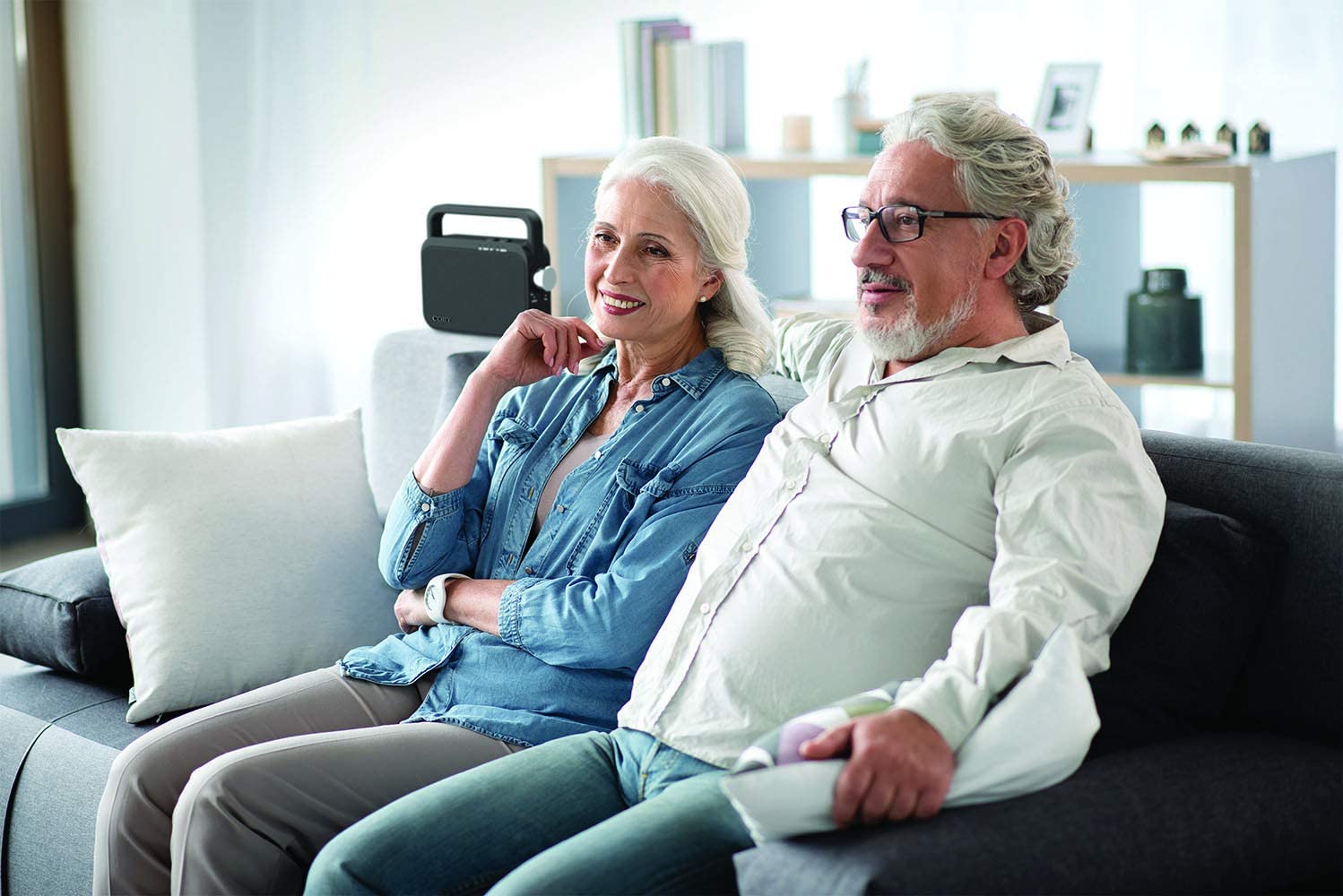COBY Digital Hearing Amplifier for Seniors Wireless TV Listening Assistance Bluetooth Portable Speaker, Black, CSTV130