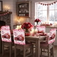 thumbnail image 4 of Happy Valentine's Day Chair Back Covers Set of 6, Romantic Rose Floral Love Heart on Truck Pink Plaid Stretch Dining Chair Back Slipcovers Removable Seat Cover for Kitchen Restaurant Hotel Cafe, 4 of 9