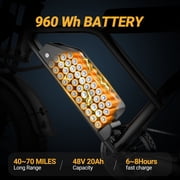 VOLTVOGUE BK-20 Adult Electric Bike, 1500W Brushless Motor, 20 Fat Tire 48V 960Wh Ebike, 31MPH Top Speed Dual Suspension