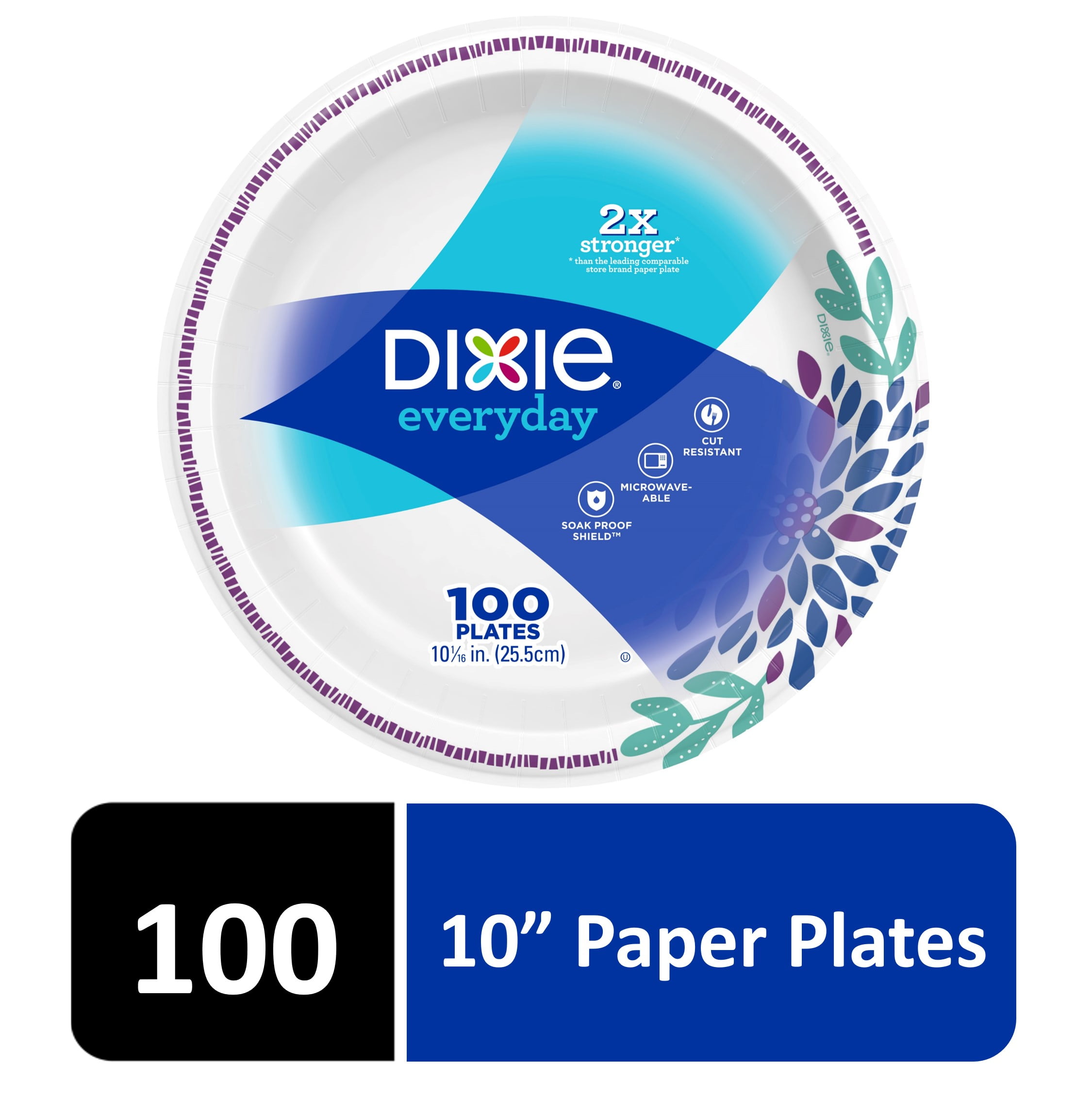 Dixie Everyday Paper Dinner Plates, 10", 100 Count