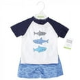 thumbnail image 2 of Hudson Baby Toddler Boy Swim Rashguard Set, Sharks, 3 Toddler, 2 of 4
