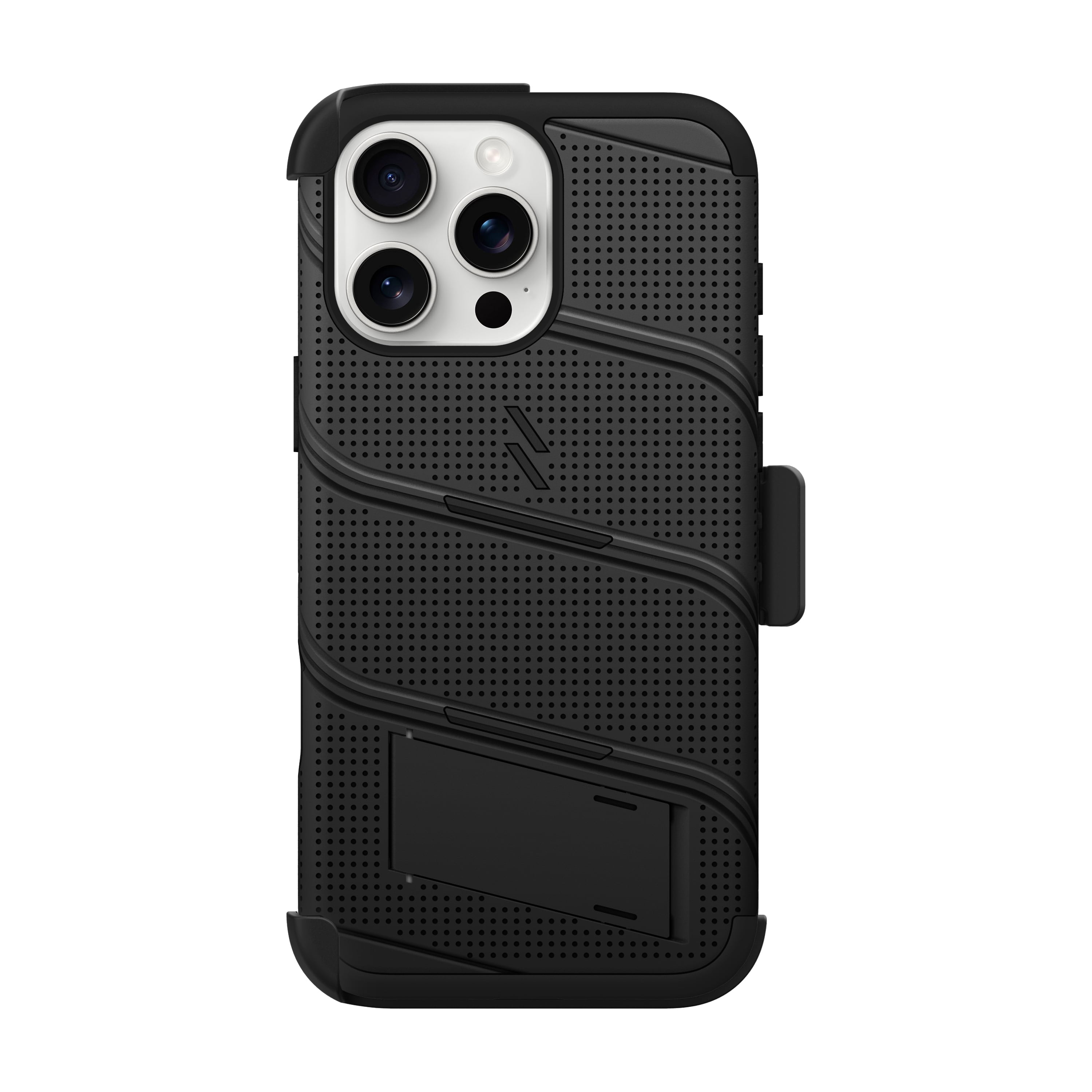 ZIZO BOLT Bundle iPhone 16 Pro Max Case with Tempered Glass, Black