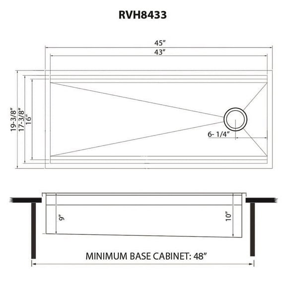Ruvati USA RVH8433 45 in. Workstation Two-Tiered Ledge Kitchen Sink with Drop-in Topmount 16 Gauge Stainless Steel