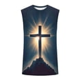 thumbnail image 4 of Tqyyweavej Easter Tank Tops for Men Jesus Cross Printed Color Block Christian Shirts Sleeveless Crewneck Muscle Tops Size S to 2XL, 4 of 5