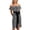 C-Black148, variant on DHFJKG Summer Off Shoulder Dresses For Women Wedding Guest Dress Casual Striped Tie Waist Short Sleeve Slit Midi Sundress Stylish Dresses