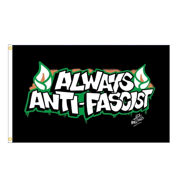 Tapiz de poliéster Always Antis Fascists, diseño de bandera, 90 x 150 cm