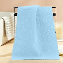 LACKUST Face Towels and Washcloths,Five-color Bear Embossed Plain Face Towel - Soft and Absorbent for Bathing and Cleansing,Blue