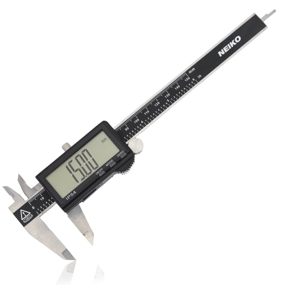 NEIKO 01401A 6-Inch Electronic Digital Caliper, Stainless Steel, Extra Large LCD Screen, Measurement Conversions for Inches, Millimeters, and Fractions
