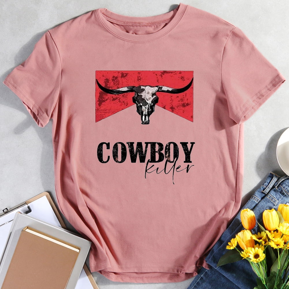 : Women Western Country Tshirt Vintage Cowboy Killer