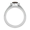 thumbnail image 4 of Champagne Diamond Wedding Ring Set for Women Cluster Diamond Marquise Halo Rings 14K White Gold 0.95 CT TW, 4 of 4