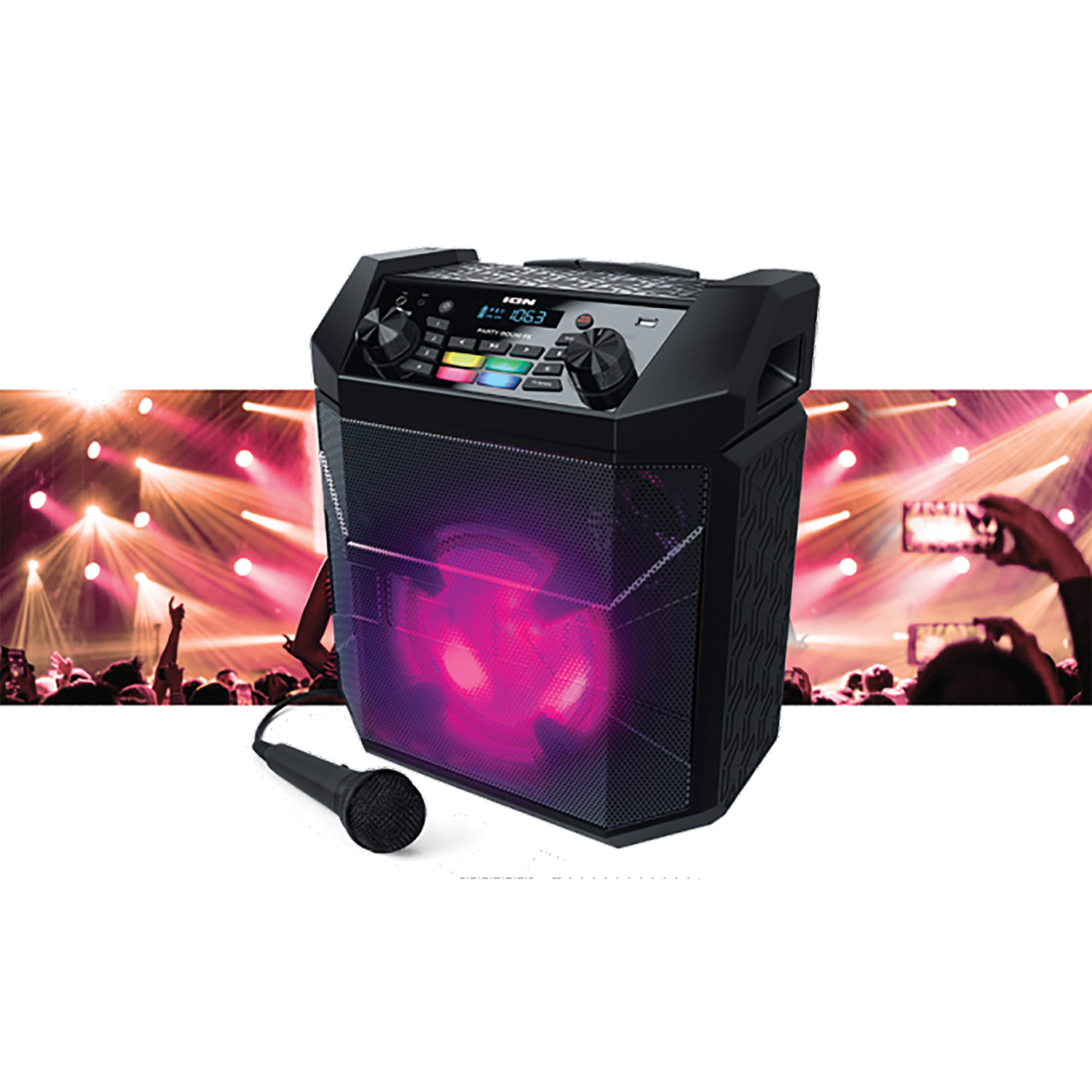 ION Audio Party Boom FX Portable Bluetooth Speaker with LED Lighting, Black, iPA101A - image 3 of 13