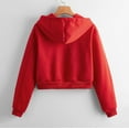 thumbnail image 4 of Holzkary Womens Zip Up Hoodies Jackets Cropped Sweatshirts Fleece Fall Outfits Casual Comfy Y2K Tops Winter Clothes 2025 Women Casual Solid Long Sleeve Zipper Sweatshirt Tops Red M, 4 of 7