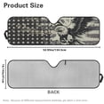 thumbnail image 5 of HUIACONG Eagle Flag Windshield Sun Shade Compatible with 2007-2024 Wrangler Rubicon Sahara TJ JK JKU 2 & 4 Door Car 250th Sun Shade Sun Visor Protector Keep Your Vehicle Cool, Silver, 5 of 6