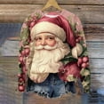 thumbnail image 2 of Womens Merry Christmas Sweatshirt Christmas Sweater Retro Santa Claus Print Sweat Shirt Pullover Round Neck Hoodies Xmas Fall Winter Tops, 2 of 4