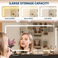 thumbnail image 4 of Large Vanity Desk with Mirror & Lights, Modern Makeup Table with 10 Drawers, Glass Top, Charging Station & Stool, 4 of 6