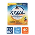 thumbnail image 3 of (4 pack) Xyzal 24 Hour Allergy Relief Medicine, Original Prescription Strength Antihistamine, Levocetirizine Dihydrochloride Tablets, 5 mg, 40 Count, 3 of 11
