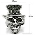 thumbnail image 2 of Luxe Jewelry Designs Women's Stainless Steel Skull Shaped Ring with Epoxy and Black Diamond Crystals, 2 of 4