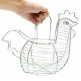 thumbnail image 3 of 1 cesta de almacenamiento de huevos estilo granja, cesta de huevos de diseño de pollo, herramienta de almacenamiento multiusos para Sunnimix Huevo de hierro Huevos Titular de la cesta, 3 of 8