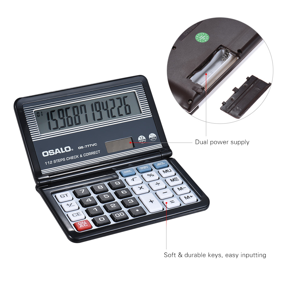 Business & Industrial Folding Desktop Electronic Calculator 12 Digits