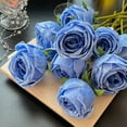 thumbnail image 4 of Kbndieu Artificial Blue Roses, Artificial Flowers for Home Decor Indoor, Fake Bouquet Faux Floral Arrangements Dining Table Centerpieces for Kitchen Bridal Wedding Party Valentines Day Decorations, 4 of 6