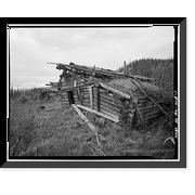 Historic Framed Print, Charlie Yale Work Cabin, Glacier River near Nolan, Bettles vicinity, Yukon-Koyukuk Census Area, AK, 17-7/8" x 21-7/8"