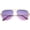Gold / Purple Pink, variant on Modern Aviator Sunglasses Open Metal Double Crossbar Gradient Flat Lens 55mm (Gold / Purple Yellow)