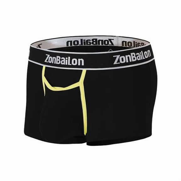 TANBOM Men's Underwear Boxer Brief Bamboo Viscose Comfortable Underpants 1 pack (Black, Regular M)