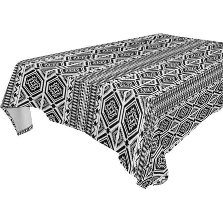 

POPCreation Black And White Tablecloth 60x84 inches
